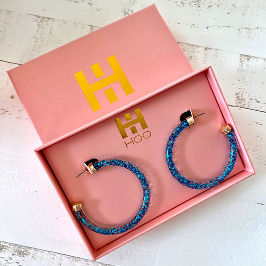 Blue Glitter Hoo Hoops