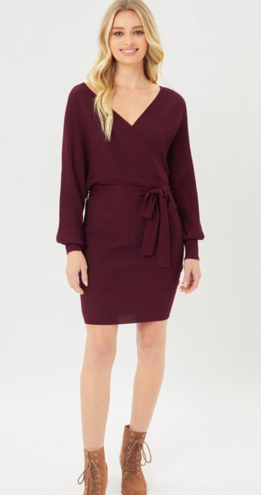 Wine Wrap Dress