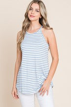 Summer Stripes Tank in Blue Skies