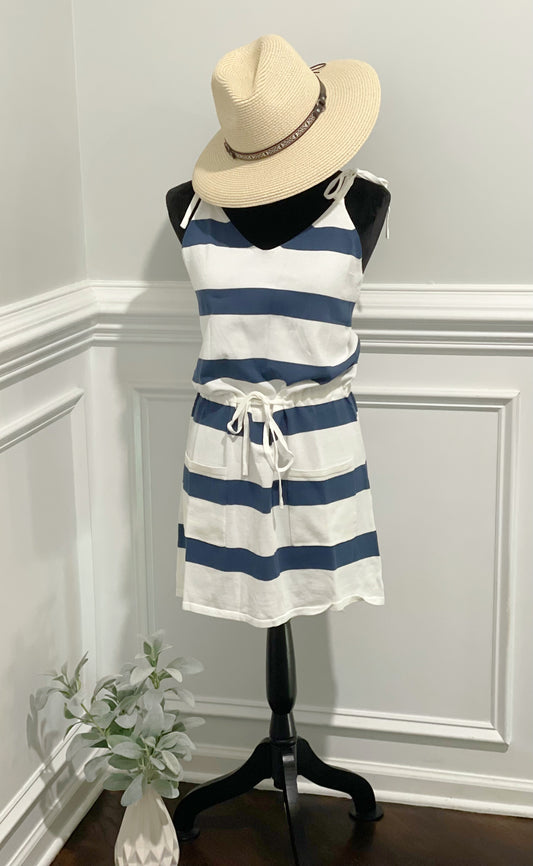 All Aboard Navy Striped Dress