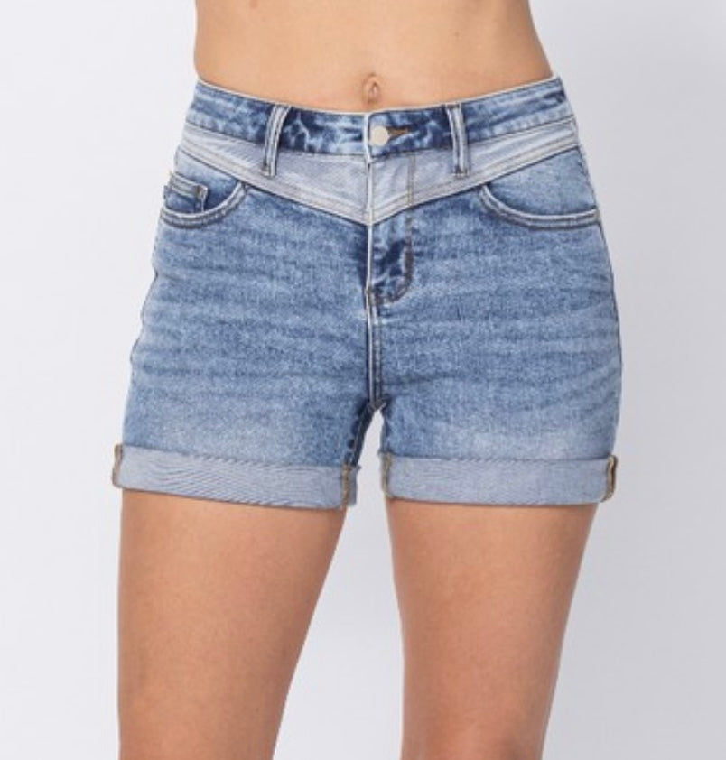 Judy Blue Two Tone Yoke Shorts