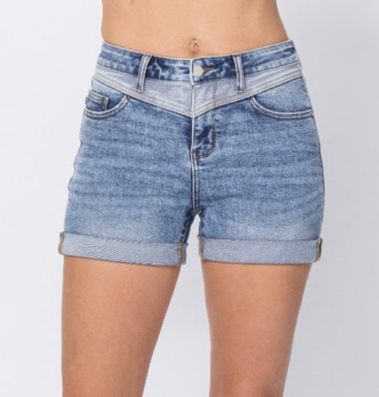 Judy Blue Two Tone Yoke Shorts