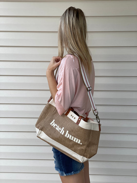 Beach Bum Jute Crossbody Tote