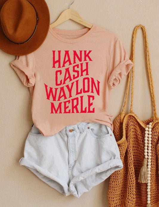 Hank Cash Waylon Merle Tee